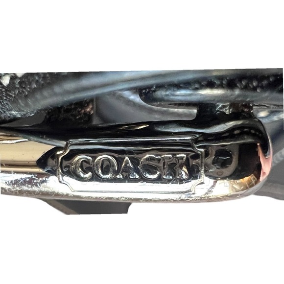 VTG Coach Soho Black Leather Flap Crossbody Bag Silver Buckle 9480 - Picture 11 of 17